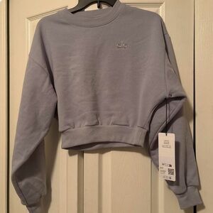 ALO Yoga Lavender Cropped Highneck Sweatshirt